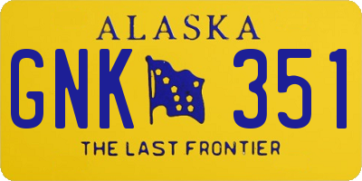AK license plate GNK351