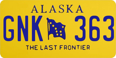 AK license plate GNK363