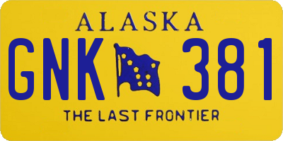 AK license plate GNK381