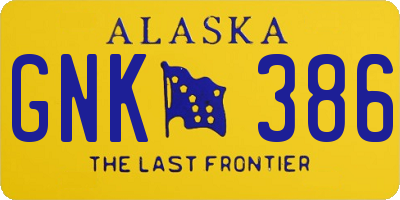AK license plate GNK386