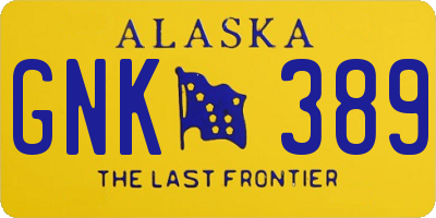 AK license plate GNK389
