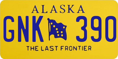 AK license plate GNK390
