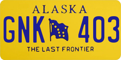 AK license plate GNK403