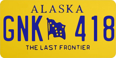 AK license plate GNK418