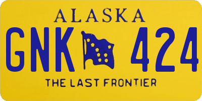 AK license plate GNK424