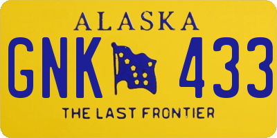 AK license plate GNK433