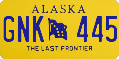 AK license plate GNK445