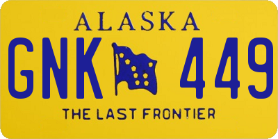AK license plate GNK449