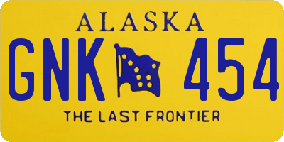 AK license plate GNK454