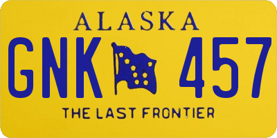 AK license plate GNK457