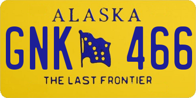 AK license plate GNK466