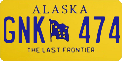 AK license plate GNK474