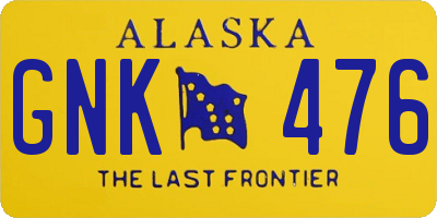 AK license plate GNK476