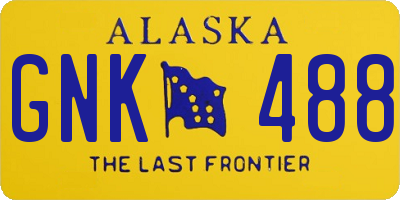 AK license plate GNK488