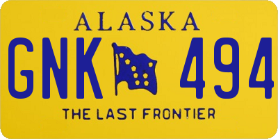 AK license plate GNK494