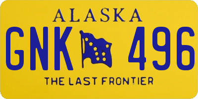 AK license plate GNK496