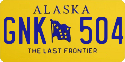 AK license plate GNK504