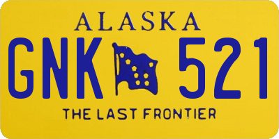 AK license plate GNK521