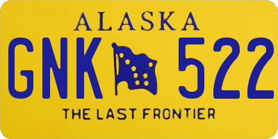 AK license plate GNK522