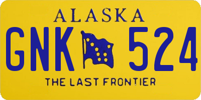 AK license plate GNK524