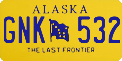 AK license plate GNK532