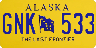 AK license plate GNK533