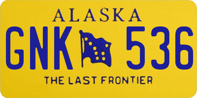 AK license plate GNK536