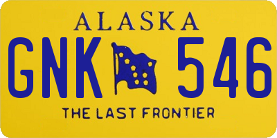 AK license plate GNK546