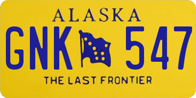 AK license plate GNK547