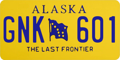 AK license plate GNK601