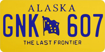 AK license plate GNK607