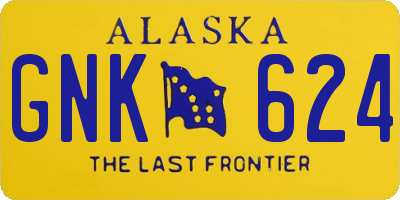 AK license plate GNK624