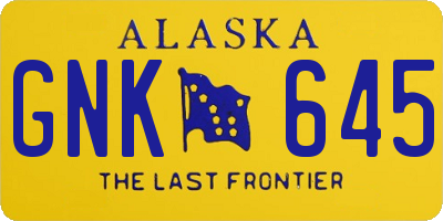 AK license plate GNK645