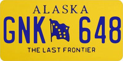 AK license plate GNK648