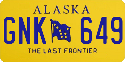 AK license plate GNK649