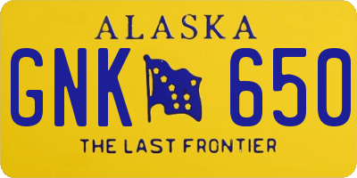 AK license plate GNK650