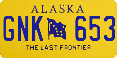 AK license plate GNK653