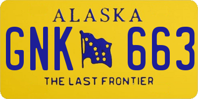 AK license plate GNK663