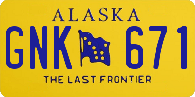 AK license plate GNK671
