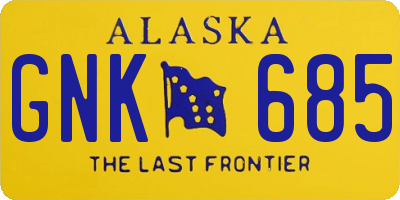 AK license plate GNK685