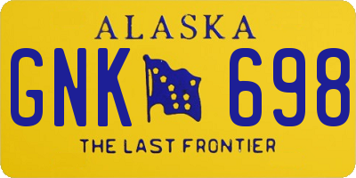 AK license plate GNK698