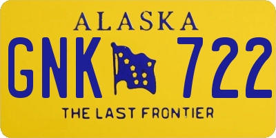 AK license plate GNK722