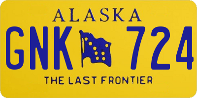 AK license plate GNK724