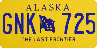 AK license plate GNK725