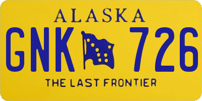 AK license plate GNK726