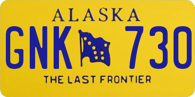 AK license plate GNK730