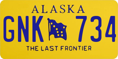 AK license plate GNK734