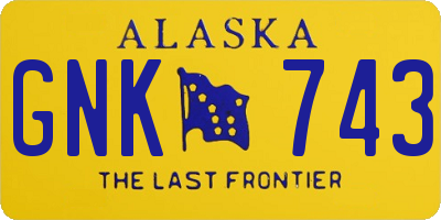 AK license plate GNK743