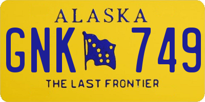 AK license plate GNK749