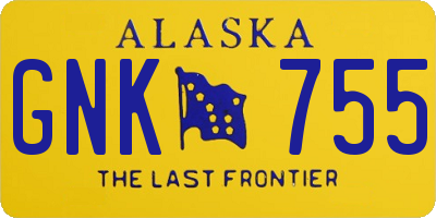 AK license plate GNK755